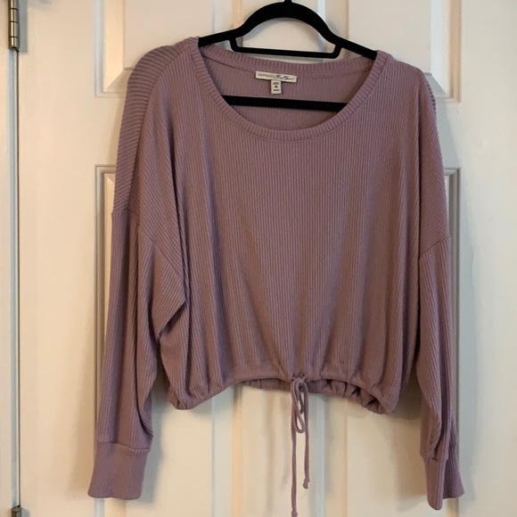 Express Sweaters - Express Crop off the shoulder sweater, crew neck